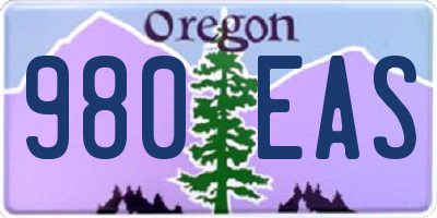 OR license plate 980EAS