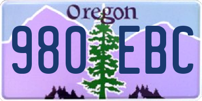 OR license plate 980EBC
