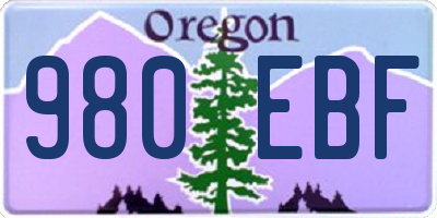 OR license plate 980EBF