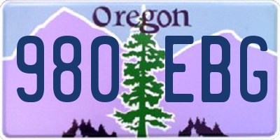 OR license plate 980EBG