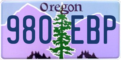 OR license plate 980EBP