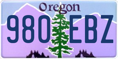 OR license plate 980EBZ