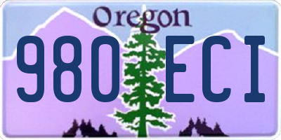 OR license plate 980ECI
