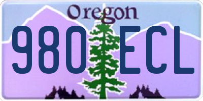 OR license plate 980ECL