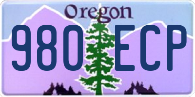 OR license plate 980ECP