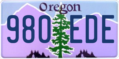 OR license plate 980EDE
