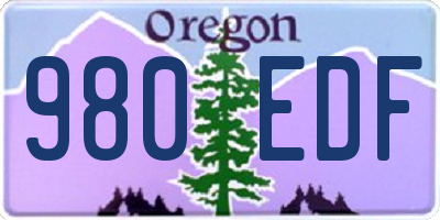 OR license plate 980EDF
