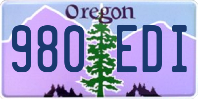OR license plate 980EDI