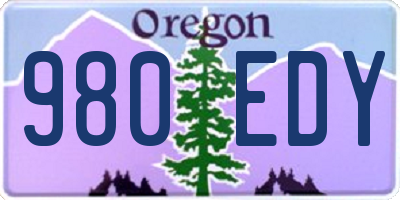OR license plate 980EDY