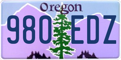 OR license plate 980EDZ