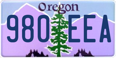 OR license plate 980EEA