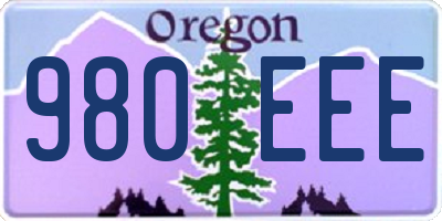 OR license plate 980EEE