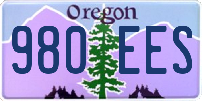OR license plate 980EES