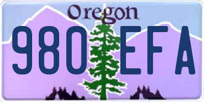 OR license plate 980EFA