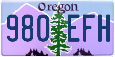 OR license plate 980EFH