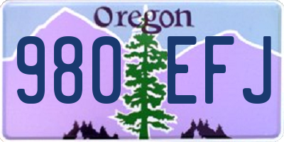 OR license plate 980EFJ