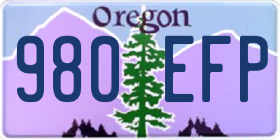 OR license plate 980EFP