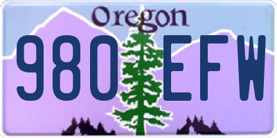OR license plate 980EFW