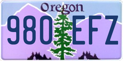 OR license plate 980EFZ