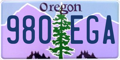 OR license plate 980EGA