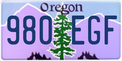 OR license plate 980EGF