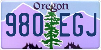 OR license plate 980EGJ