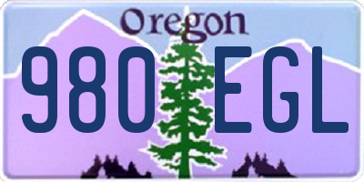 OR license plate 980EGL