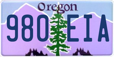 OR license plate 980EIA