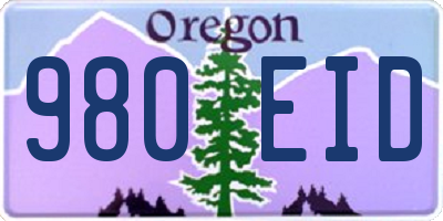 OR license plate 980EID