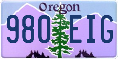 OR license plate 980EIG