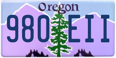 OR license plate 980EII