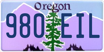 OR license plate 980EIL