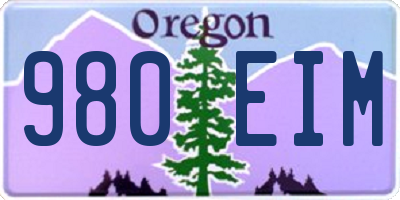 OR license plate 980EIM