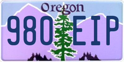 OR license plate 980EIP