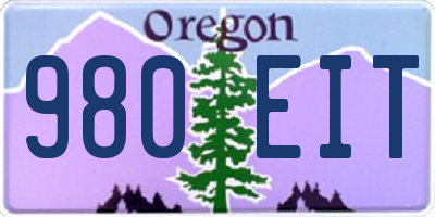 OR license plate 980EIT
