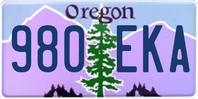 OR license plate 980EKA