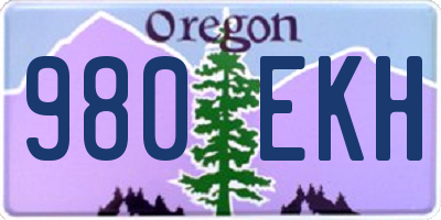 OR license plate 980EKH