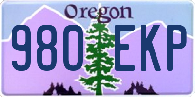 OR license plate 980EKP