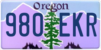 OR license plate 980EKR