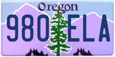 OR license plate 980ELA