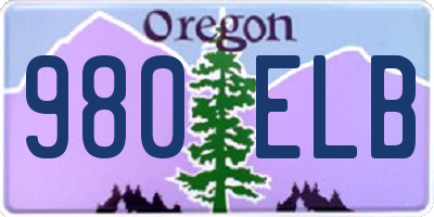 OR license plate 980ELB