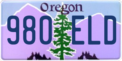 OR license plate 980ELD