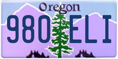 OR license plate 980ELI