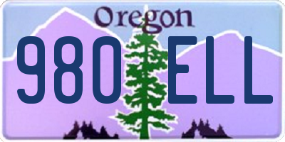 OR license plate 980ELL