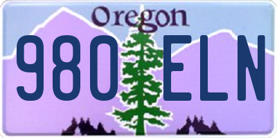 OR license plate 980ELN