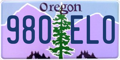 OR license plate 980ELO