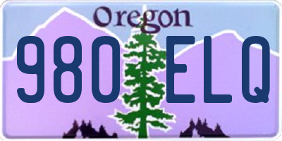 OR license plate 980ELQ