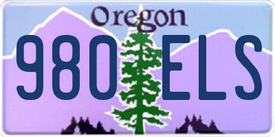 OR license plate 980ELS
