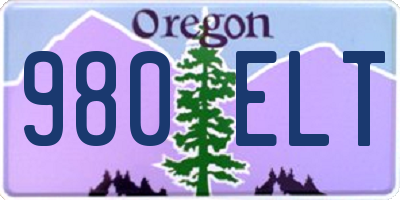 OR license plate 980ELT