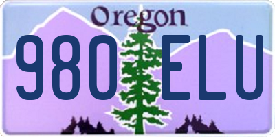 OR license plate 980ELU